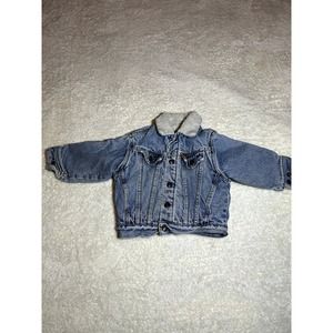Unisex Vintage 1990's Little Levi's Sherpa Lined Jean‎ Jacket Size 3T